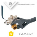 EM-V-B022 High quality steel handle brass bibcock Stainless steel hose connection tap